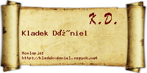 Kladek Dániel névjegykártya